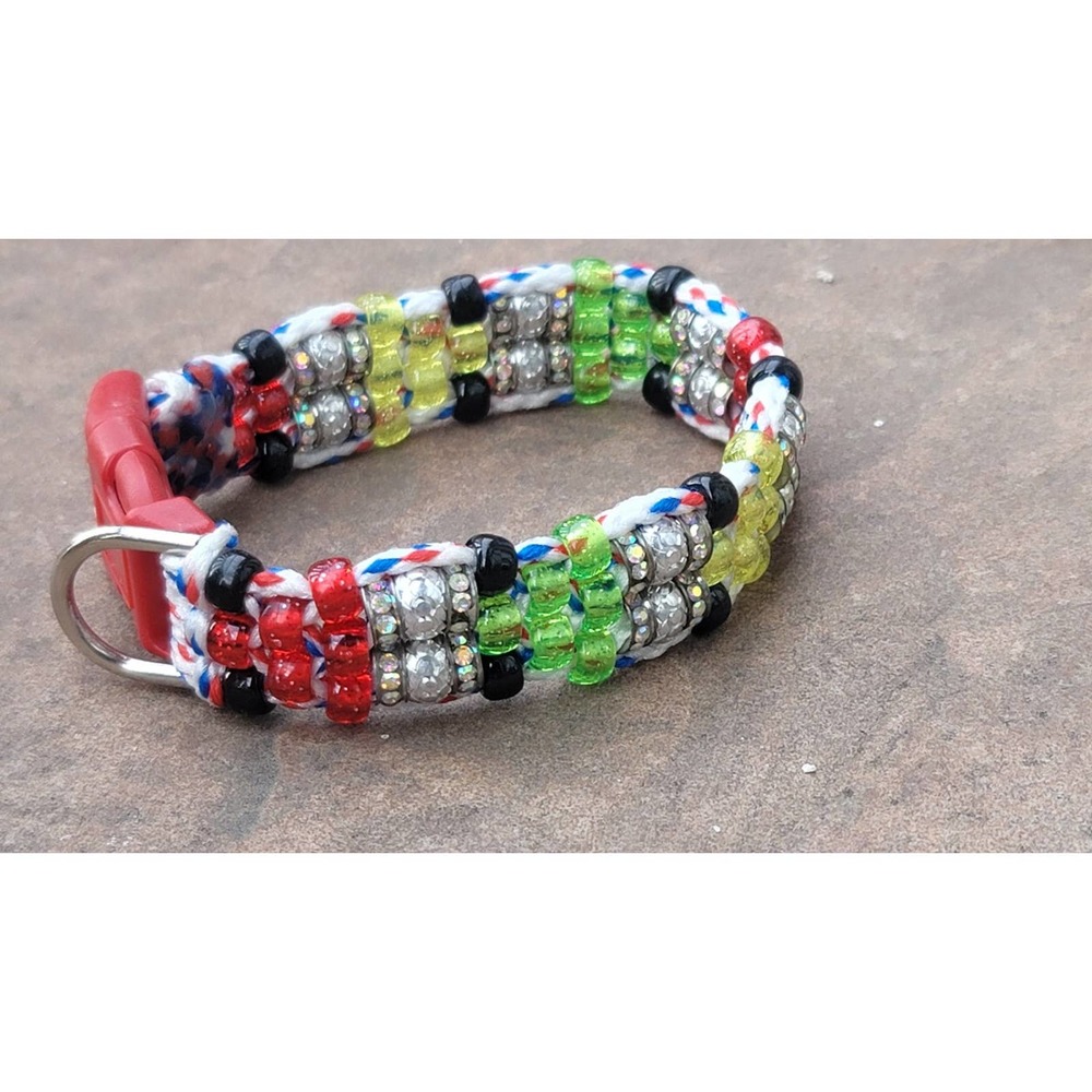 Custom Handmade Beaded Bling Dog Collar